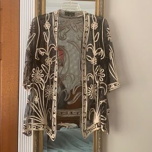 Embroidered mesh sweater